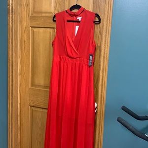 Red Dress with neck detail